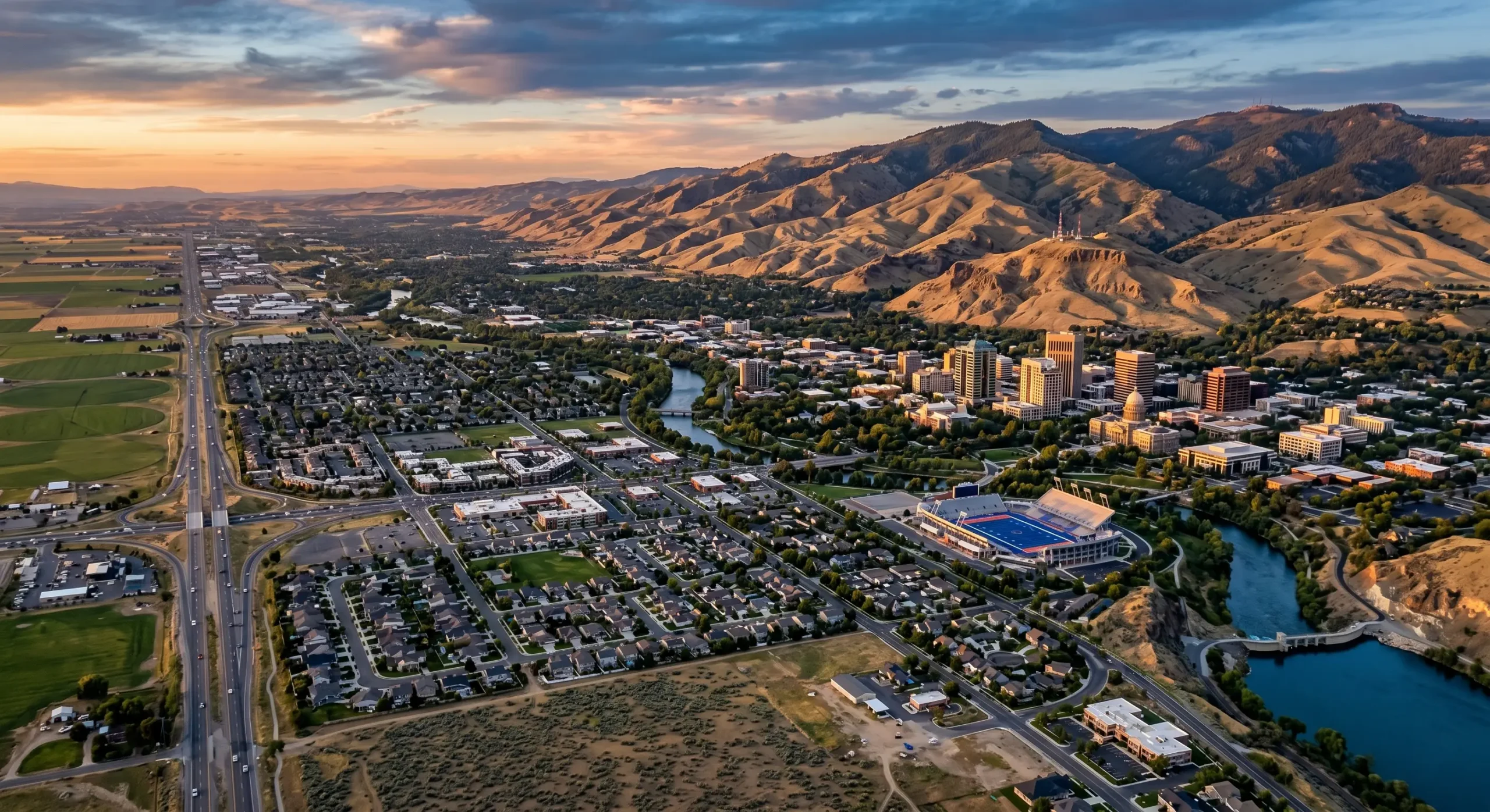 Aerial view of Ada County, Idaho