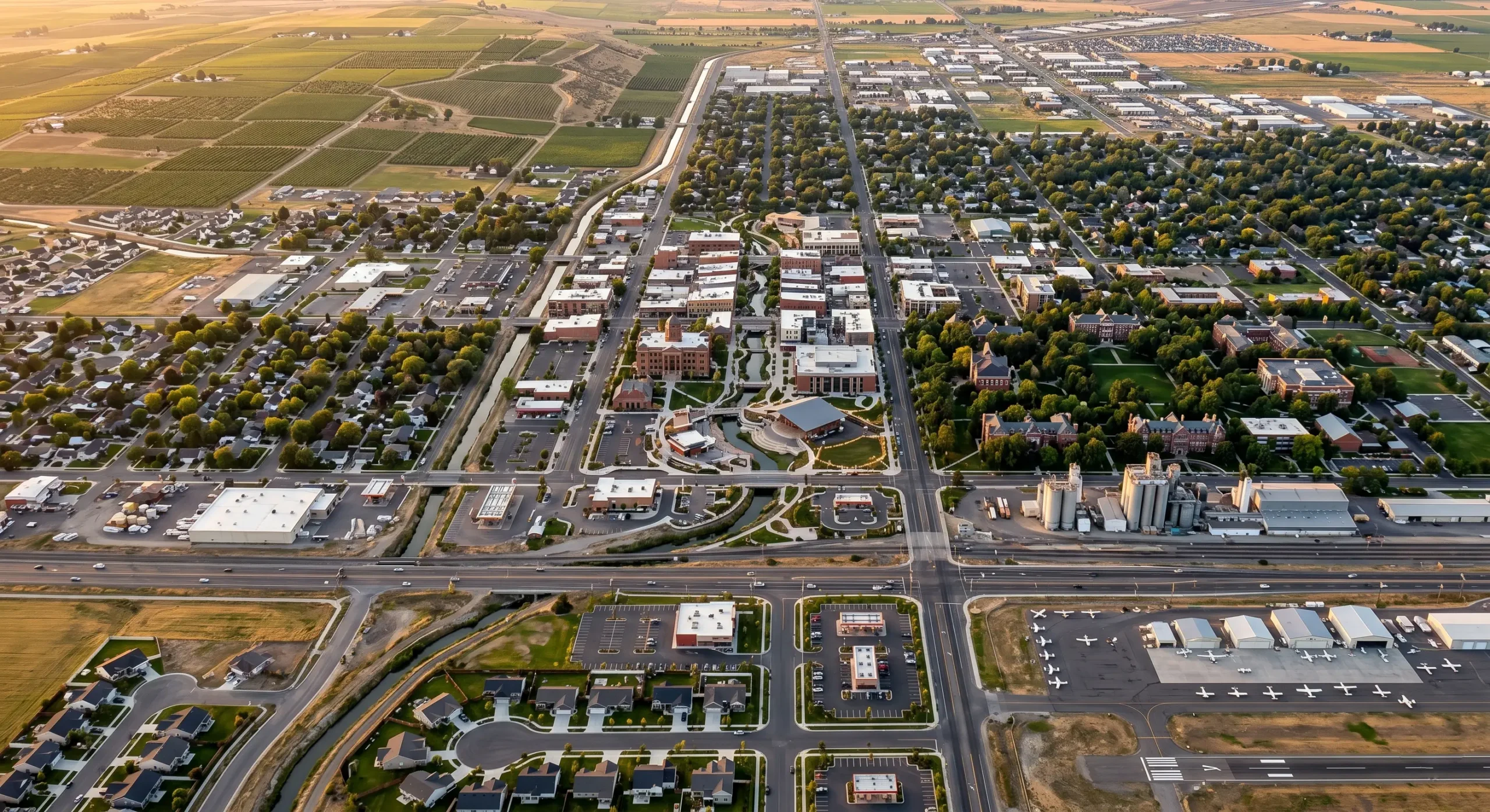 Aerial view of Caldwell, Idaho
