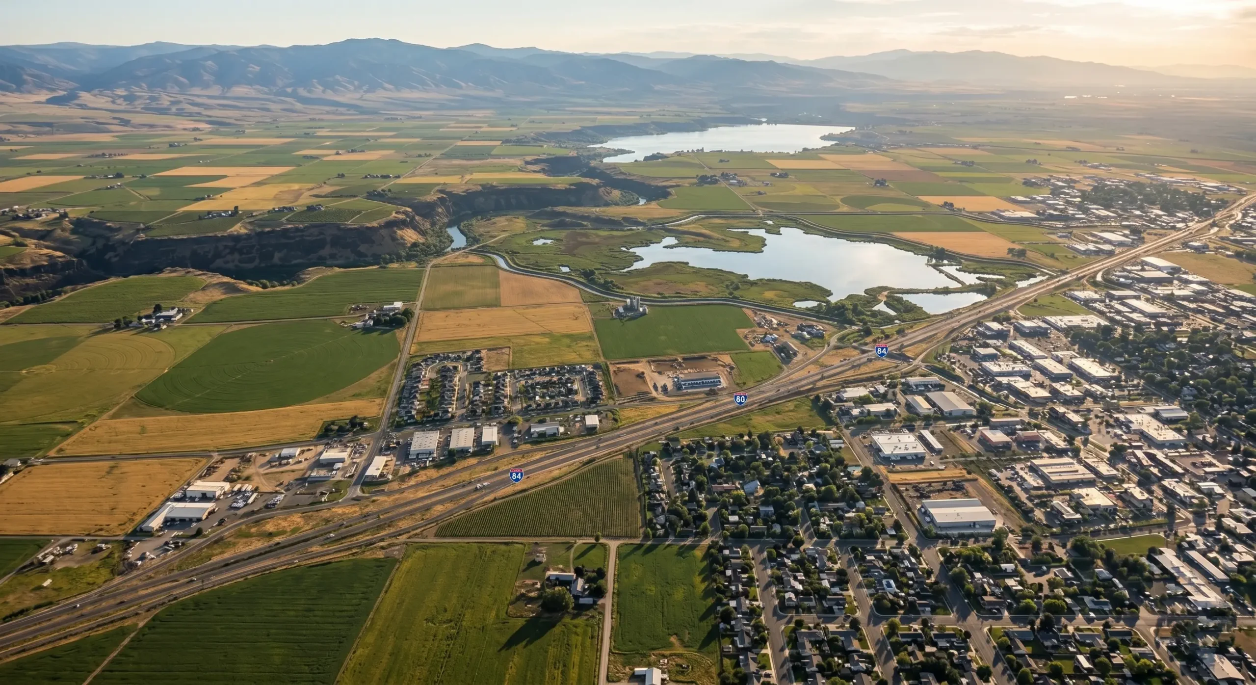 Aerial view of Canyon County, Idaho